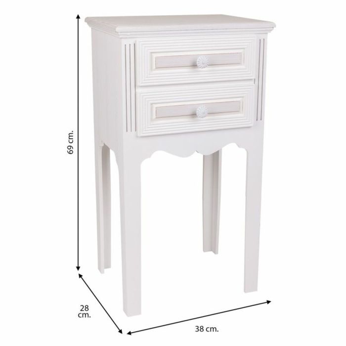 Mesita de Noche Alexandra House Living Blanco 28 x 69 x 38 cm 4