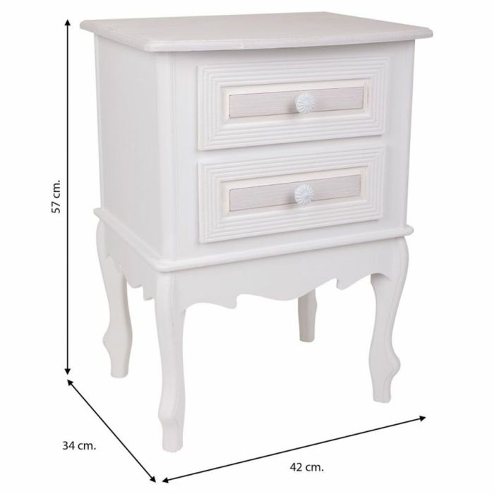 Mesita de Noche Alexandra House Living Blanco 34 x 57 x 42 cm 4