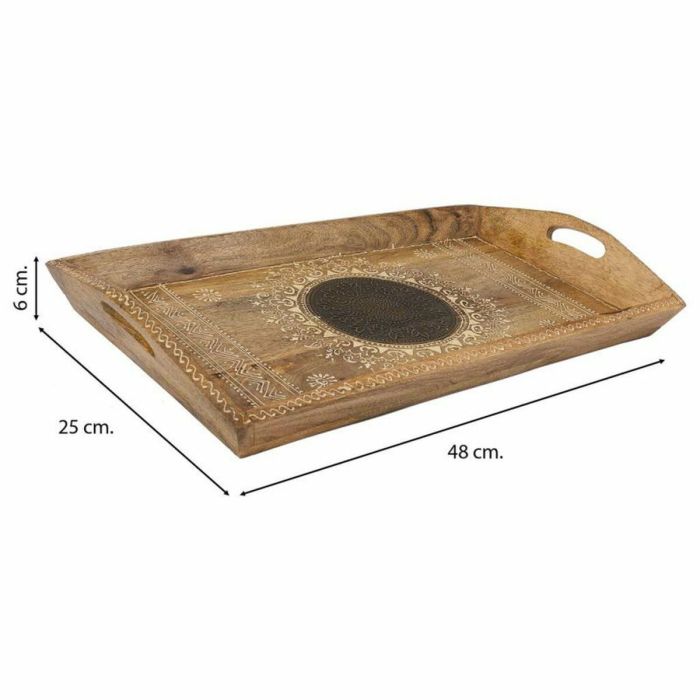 Bandeja Alexandra House Living Blanco Natural Madera de mango 25 x 6 x 48 cm 4