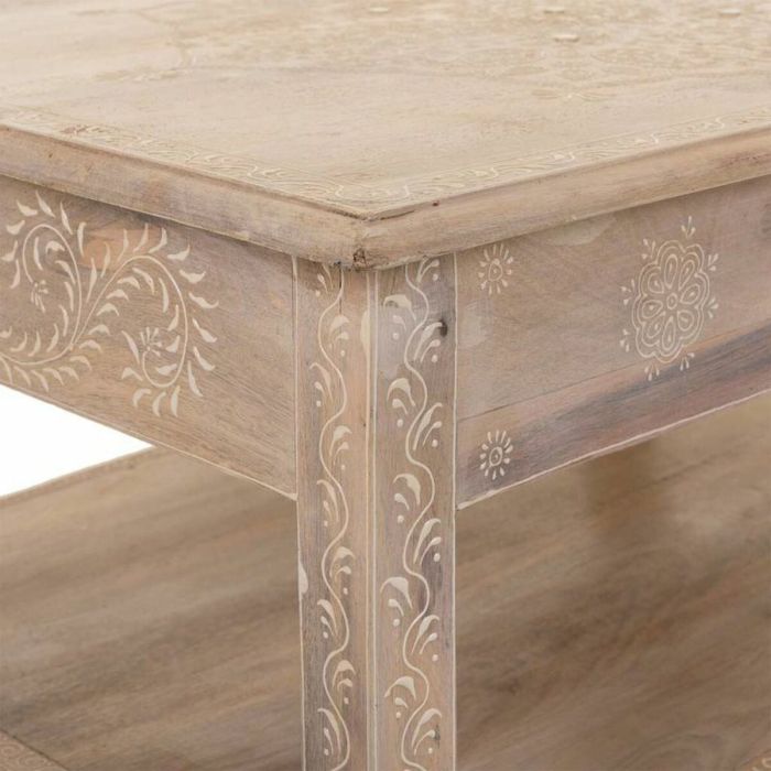 Mesa de Centro Alexandra House Living Blanco Natural Madera de mango Madera MDF 60 x 40 x 86 cm 1