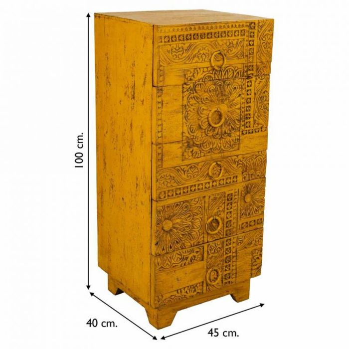 Cajonera Alexandra House Living Amarillo Hierro Madera de mango 40 x 100 x 45 cm 4