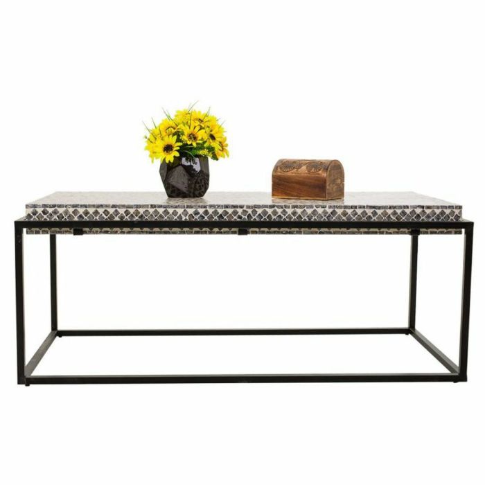 Mesa de Centro Alexandra House Living Gris Metal Madera MDF 60 x 49 x 124 cm 6