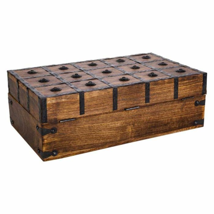 Baúl Alexandra House Living Marrón Metal Madera de mango 20 x 12 x 38 cm Estilo artesanal 4