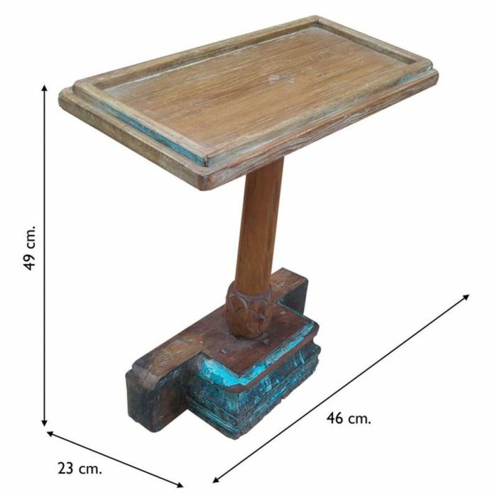 Mesa auxiliar Alexandra House Living Marrón Madera Reciclada 23 x 49 x 46 cm 1