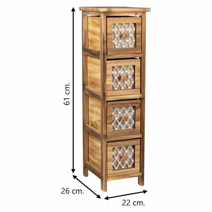 Cajonera Alexandra House Living Marrón Madera Madera de Paulonia 26 x 61 x 22 cm 4