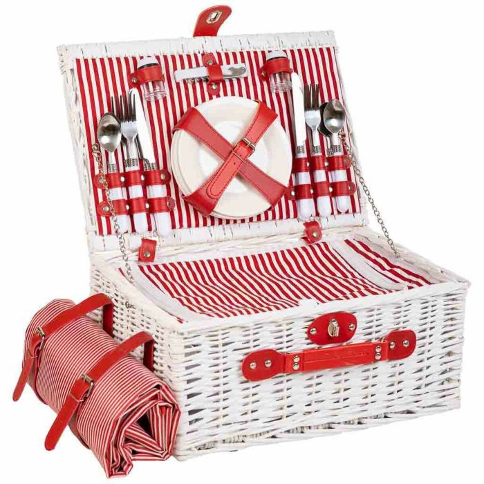 Cesta de Picnic Alexandra House Living Blanco Mimbre