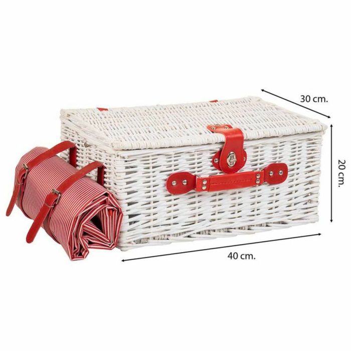 Cesta de Picnic Alexandra House Living Blanco Mimbre 6