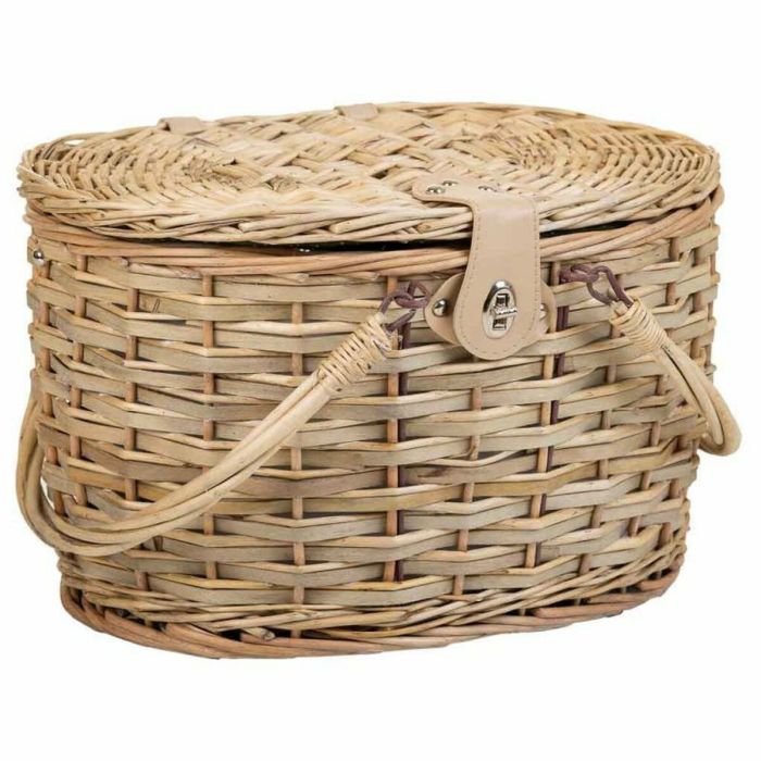 Cesta de Picnic Alexandra House Living Gris Natural Mimbre 8