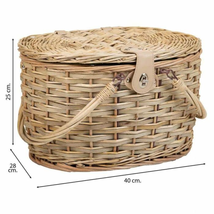 Cesta de Picnic Alexandra House Living Gris Natural Mimbre 6