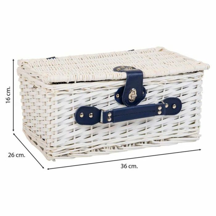 Cesta de Picnic Alexandra House Living Blanco Mimbre 6