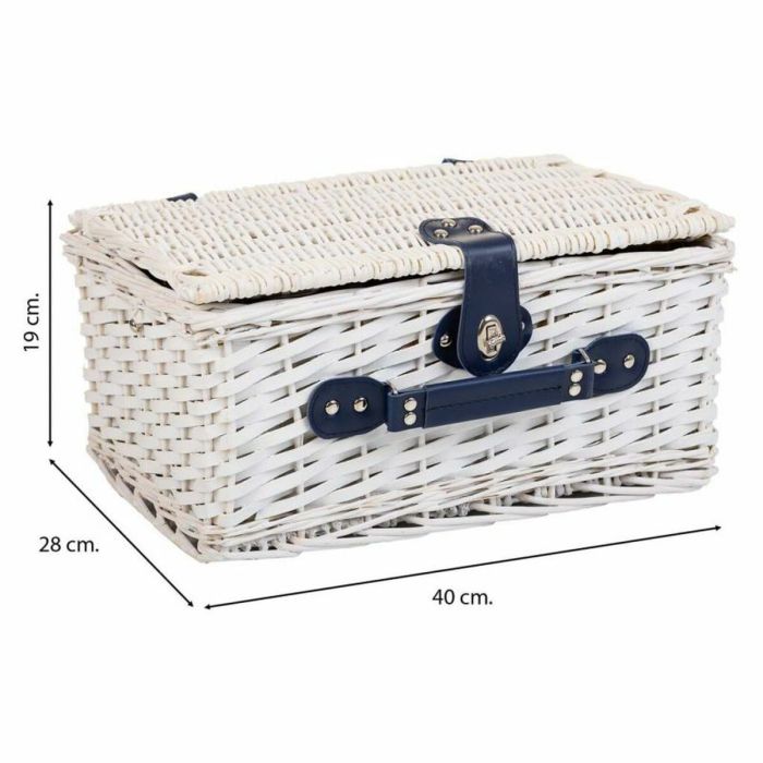 Cesta de Picnic Alexandra House Living Blanco Mimbre 6