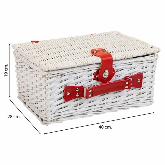 Cesta de Picnic Alexandra House Living Blanco Mimbre 6