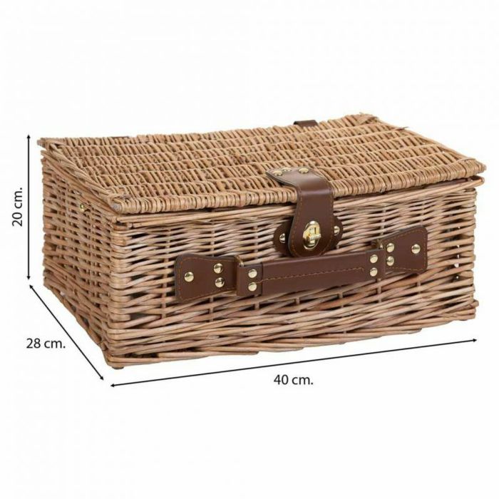 Cesta de Picnic Alexandra House Living Gris Natural Mimbre 6