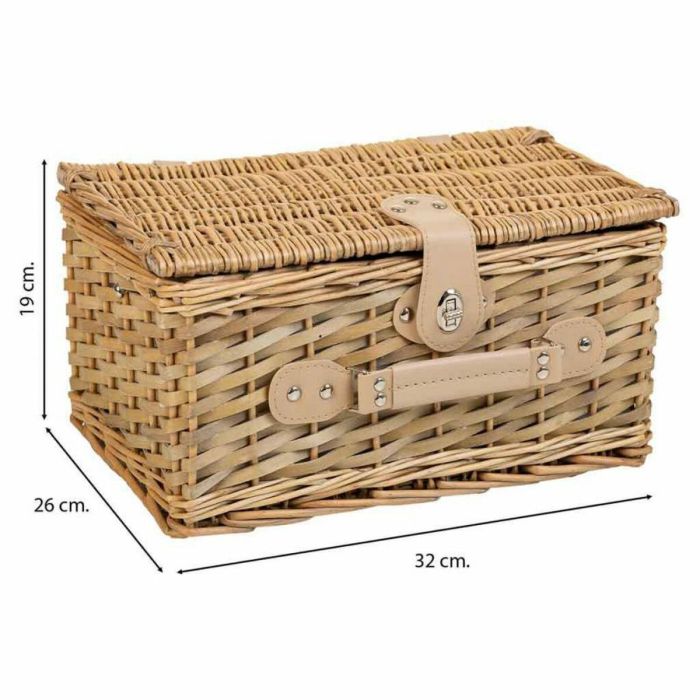 Cesta de Picnic Alexandra House Living Gris Natural Mimbre 6