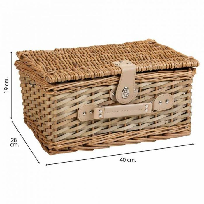 Cesta de Picnic Alexandra House Living Gris Natural Mimbre 6