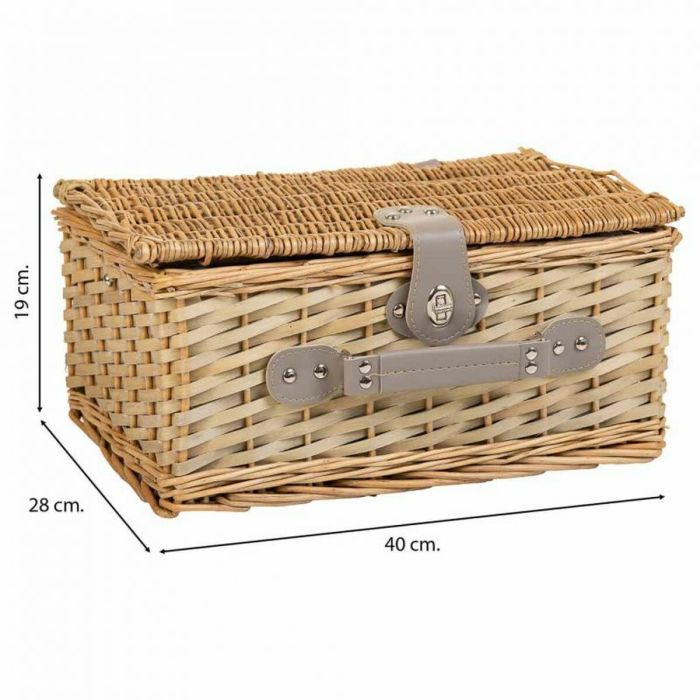 Cesta de Picnic Alexandra House Living Gris Natural Mimbre 6