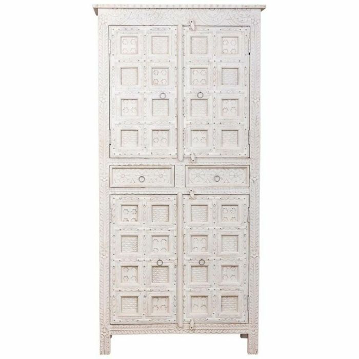 Armario ropero Alexandra House Living Blanco Madera de mango 93 x 192 x 45 cm 5