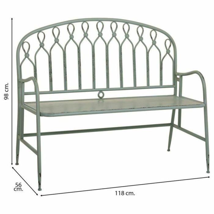 Banco Alexandra House Living Verde Metal 56 x 98 x 118 cm 5