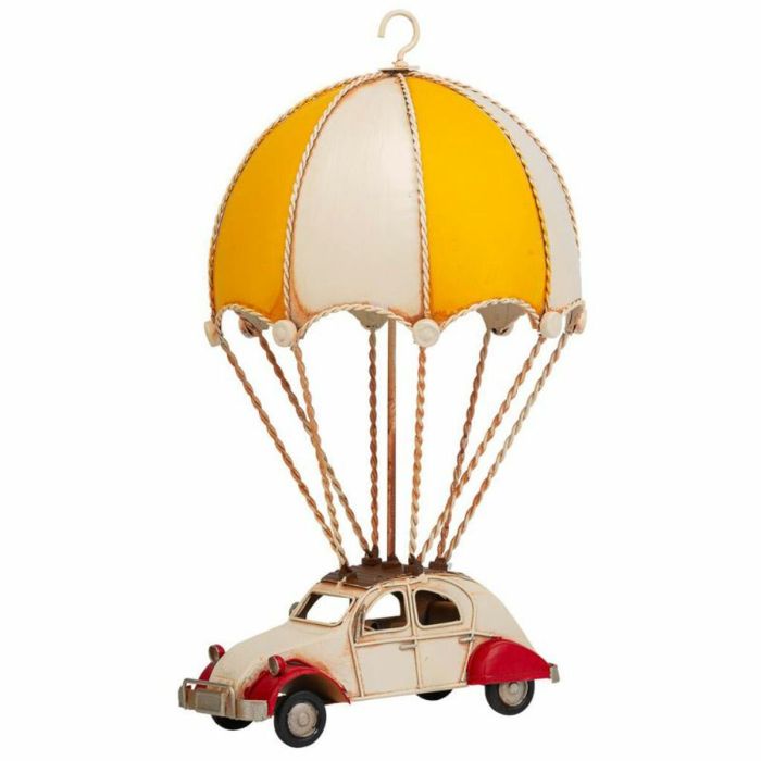 Figura Decorativa Alexandra House Living Amarillo Hierro ABS Globo Coche Paracaídas 17 x 31 x 18 cm 4