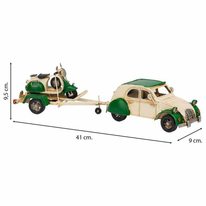 Figura Decorativa Alexandra House Living Verde Hierro ABS Moto Remolque 9 x 9 x 41 cm 7