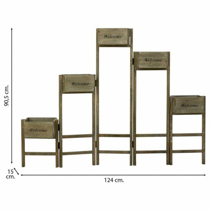 Soporte para Maceta Alexandra House Living Marrón Madera de Paulonia 15 x 90 x 124 cm 4