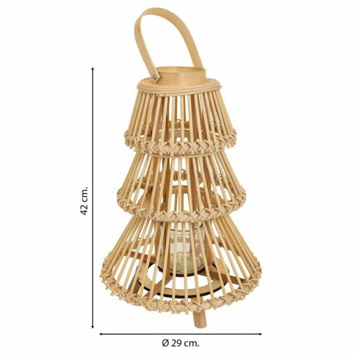 Farol Alexandra House Living Natural Bambú 29 x 42 x 29 cm 4