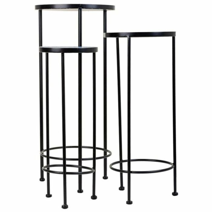 Soporte para Maceta Alexandra House Living Negro Hierro Azulejo 30 x 68 x 30 cm 3 Piezas 6