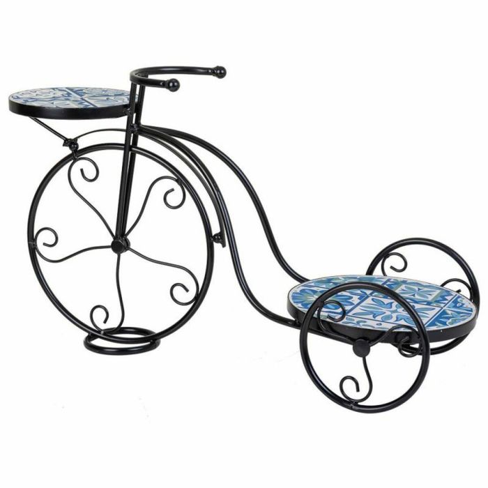 Soporte para Maceta Alexandra House Living Negro Hierro Azulejo Bicicleta 26 x 43 x 67 cm 5