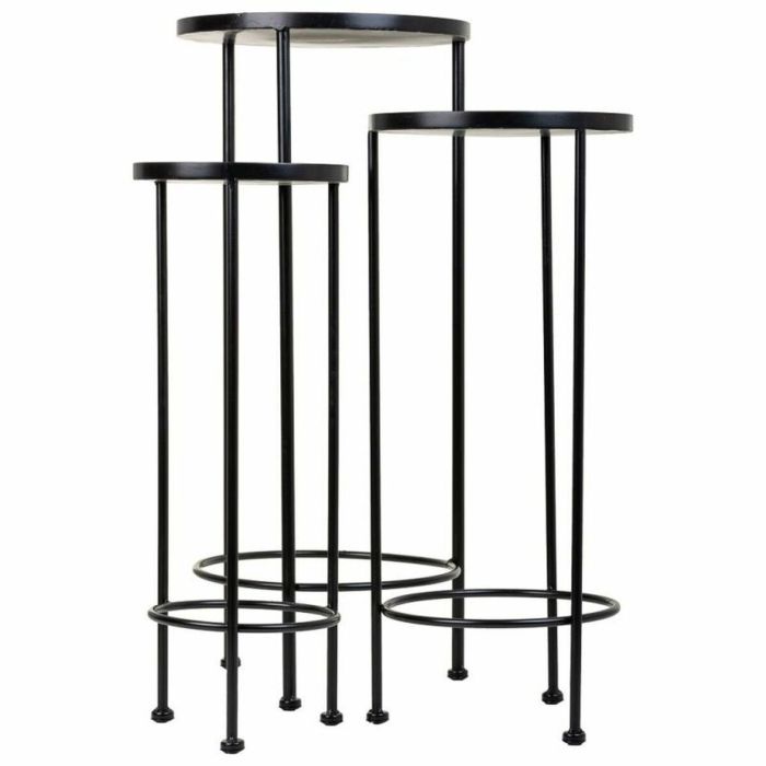 Soporte para Maceta Alexandra House Living Negro Hierro Azulejo 30 x 68 x 30 cm 3 Piezas 6