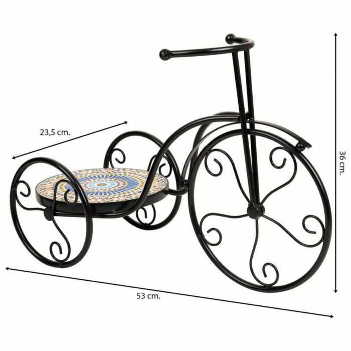 Soporte para Maceta Alexandra House Living Negro Hierro Azulejo Bicicleta 23 x 36 x 53 cm 6