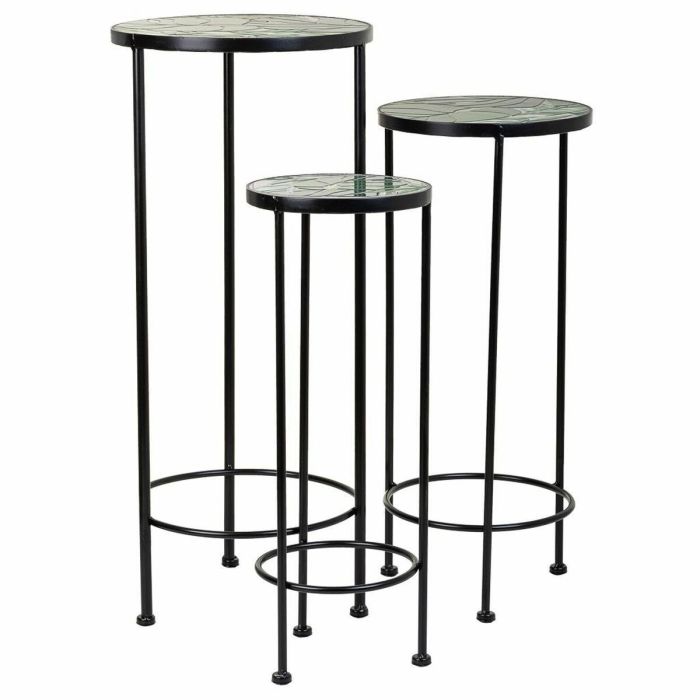 Soporte para Maceta Alexandra House Living Negro Hierro Azulejo 30 x 68 x 30 cm 3 Piezas