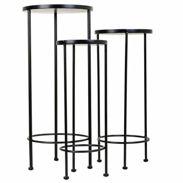 Soporte para Maceta Alexandra House Living Negro Hierro Azulejo 30 x 68 x 30 cm 3 Piezas 6