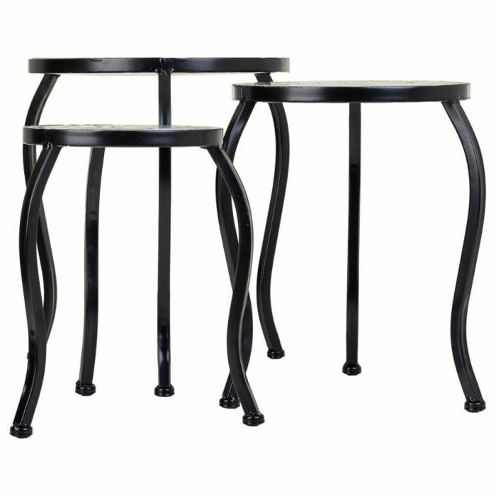 Soporte para Maceta Alexandra House Living Negro Hierro Azulejo 35 x 36 x 35 cm 3 Piezas 6