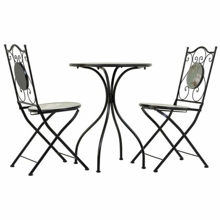 Conjunto de Mesa con 2 Sillas Alexandra House Living Negro 60 x 75 x 60 cm 7