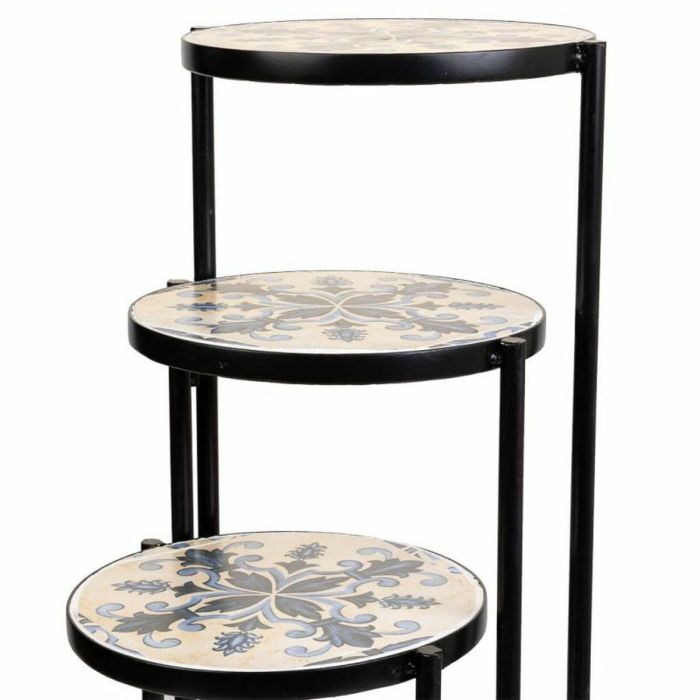 Soporte para Maceta Alexandra House Living Negro Hierro Azulejo 30 x 68 x 30 cm 3