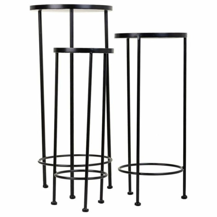 Soporte para Maceta Alexandra House Living Negro Hierro Azulejo 30 x 68 x 30 cm 3 Piezas 6