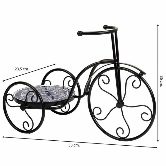 Soporte para Maceta Alexandra House Living Negro Hierro Azulejo Bicicleta 23 x 36 x 53 cm 1