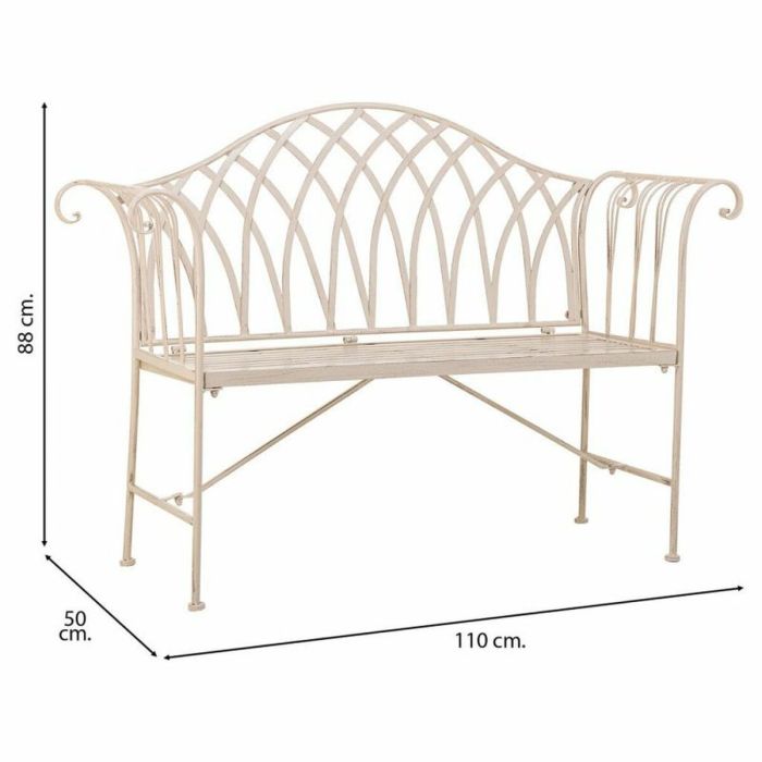 Banco Alexandra House Living Blanco Hierro 50 x 88 x 110 cm 6