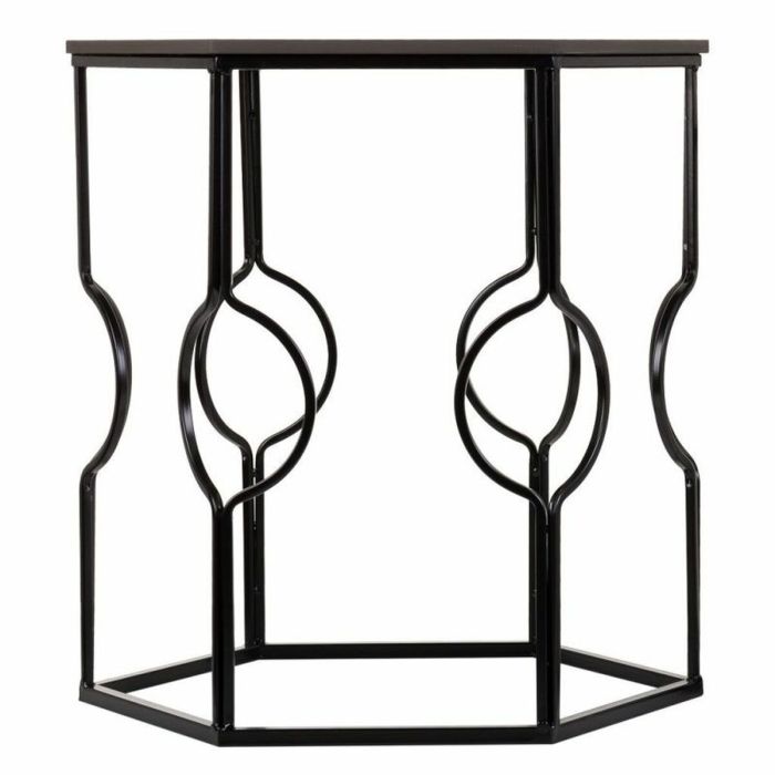 Juego de 2 mesas Alexandra House Living Negro Hierro Madera MDF 39 x 57 x 39 cm 3