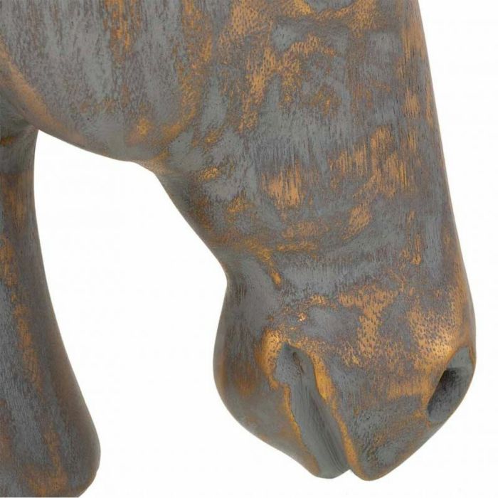 Figura Decorativa Alexandra House Living Gris Dorado Poliresina Caballo 15 x 31 x 31 cm 1