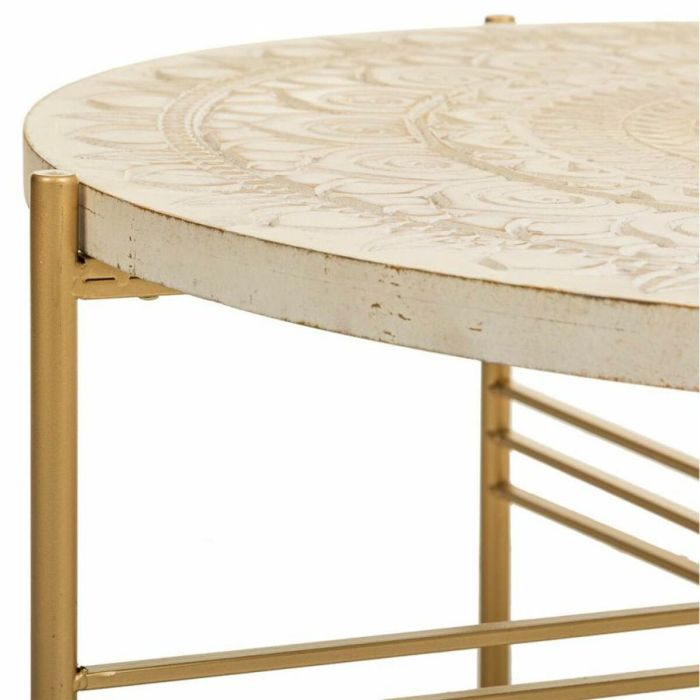 Mesa de Centro Alexandra House Living Blanco Metal Madera de abeto Madera MDF 80 x 36 x 80 cm 1