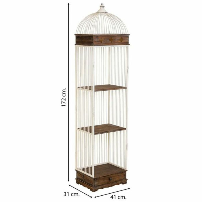 Estantería Alexandra House Living Blanco Metal Madera MDF 31 x 172 x 41 cm 5