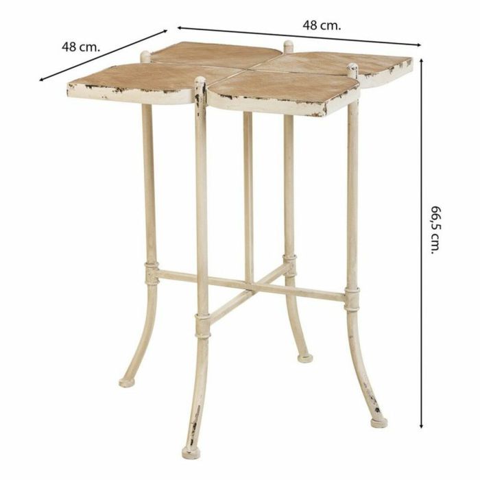 Mesa de Centro Alexandra House Living Blanco Metal Madera de abeto Madera MDF 48 x 66 x 48 cm 4