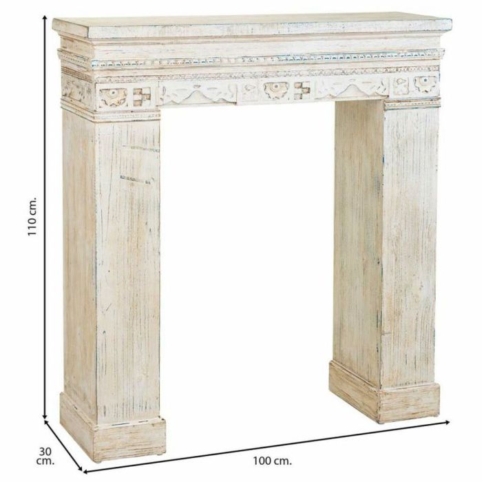 Frontal de chimenea Alexandra House Living Blanco Madera de abeto Madera MDF 30 x 110 x 100 cm 5