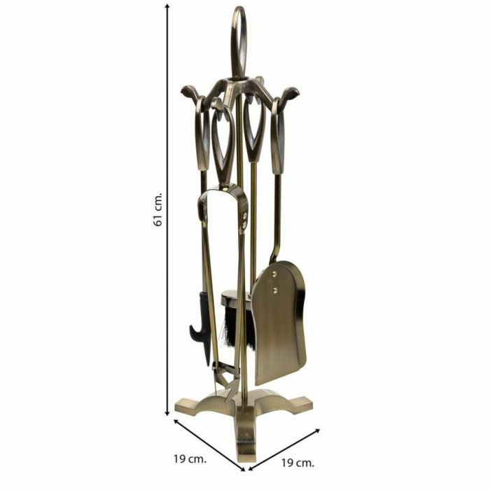 Utensilios para Chimenea Alexandra House Living Latón Hierro 19 x 61 x 19 cm 3