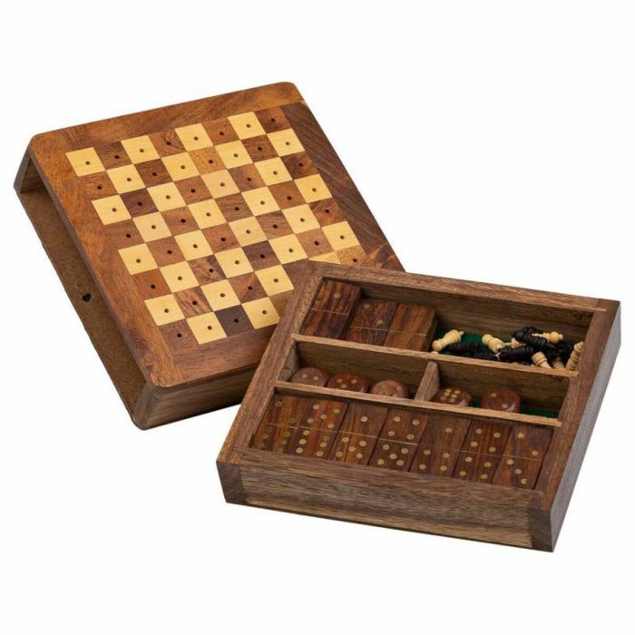 Set de juegos tradicionales Alexandra House Living Marrón 16 x 3 x 15 cm 3 en 1 2