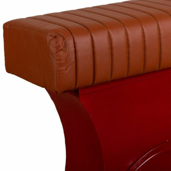 Taburete Alexandra House Living Rojo PVC Cuero Hierro 50 x 75 x 95 cm Moto 1