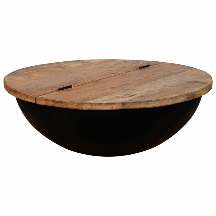 Mesa de Centro Alexandra House Living Negro Hierro Madera de mango 86 x 30 x 86 cm