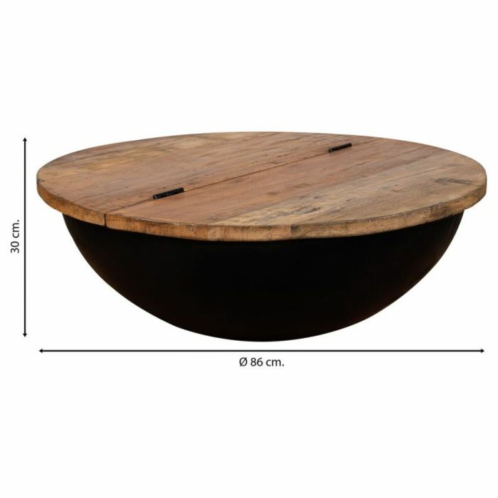 Mesa de Centro Alexandra House Living Negro Hierro Madera de mango 86 x 30 x 86 cm 4