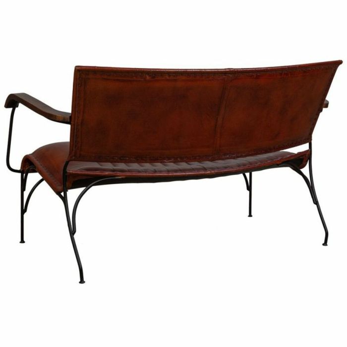 Banco Alexandra House Living Marrón Cuero Metal Hierro 62 x 75 x 112 cm 4